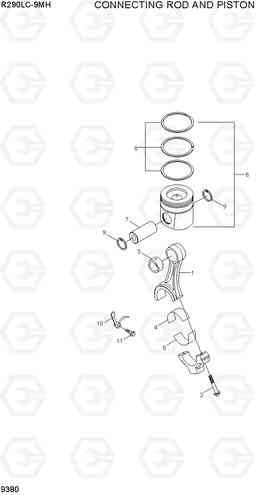 9380 CONNECTING ROD AND PISTON R290LC-9MH, Hyundai