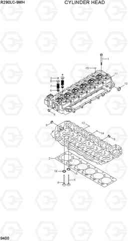 9400 CYLINDER HEAD R290LC-9MH, Hyundai