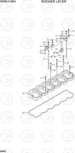 9440 ROCKER LEVER R290LC-9MH, Hyundai