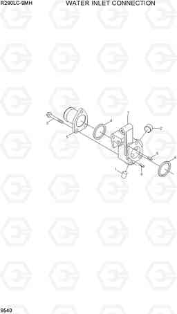 9540 WATER INLET CONNECTION R290LC-9MH, Hyundai