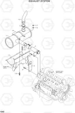 1040 EXHAUST SYSTEM R300LC-7, Hyundai