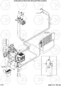 1110 AIRCON & HEATER MOUNTING-CABIN R300LC-7, Hyundai