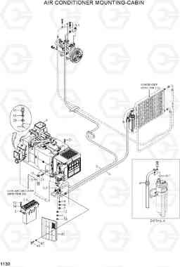 1130 AIR CONDITIONER MOUNTING-CABIN R300LC-7, Hyundai