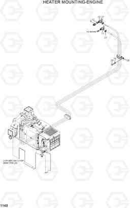 1140 HEATER MOUNTING-ENGINE R300LC-7, Hyundai