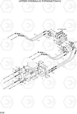 3120 UPPER HYDRAULIC PIPING(ATTACH) R300LC-7, Hyundai