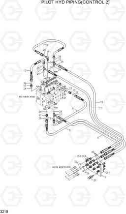 3210 PILOT HYD PIPING(CONTROL 2) R300LC-7, Hyundai