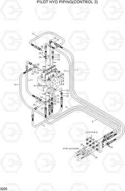 3220 PILOT HYD PIPING(CONTROL 3) R300LC-7, Hyundai