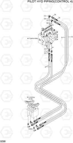 3230 PILOT HYD PIPING(CONTROL 4) R300LC-7, Hyundai