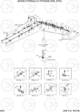 3400 BOOM HYDRAULIC PIPING(6.25M, STD) R300LC-7, Hyundai