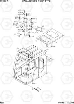 6025 CAB ASSY(1/6, ROOF TYPE) R300LC-7, Hyundai