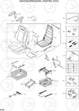 6140 SEAT(SUSPENSION,HEATED, STD) R300LC-7, Hyundai