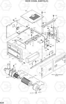 6220 SIDE COWL ASSY(LH) R300LC-7, Hyundai
