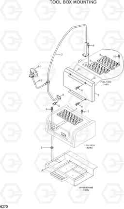 6270 TOOL BOX MOUNTING R300LC-7, Hyundai