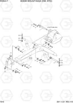 7010 BOOM MOUNTING(6.25M, STD) R300LC-7, Hyundai