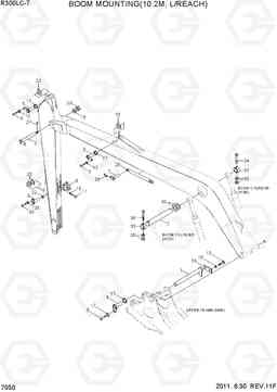 7050 BOOM MOUNTING(10.2M, L/REACH) R300LC-7, Hyundai
