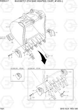 7321 BUCKET(1.27M3 SAE HEAPED, CAST) R300LC-7, Hyundai