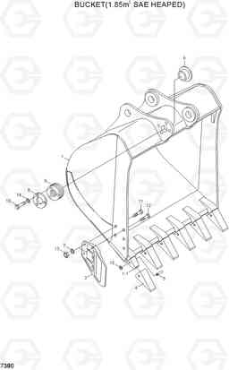 7380 BUCKET(1.85M3 SAE HEAPED) R300LC-7, Hyundai