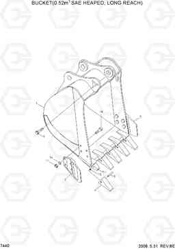 7440 BUCKET(0.52M3 SAE HEAPED, LONG REACH) R300LC-7, Hyundai