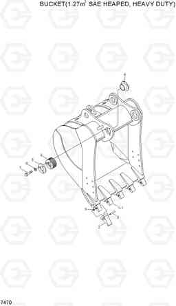 7470 BUCKET(1.27M3 SAE HEAPED, HEAVY DUTY) R300LC-7, Hyundai