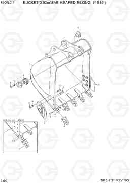 7490 BUCKET(0.92M3 SAE HEAPED,S/LONG, #1636-) R300LC-7, Hyundai