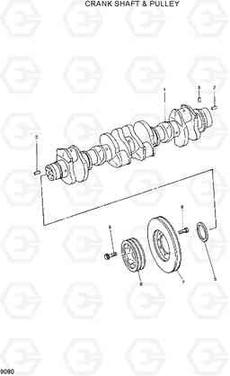 9080 CRANK SHAFT & PULLEY R300LC-7, Hyundai