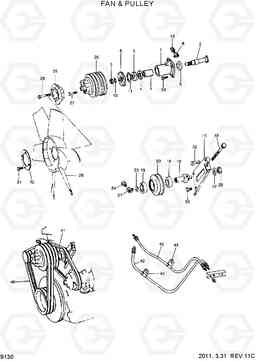 9130 FAN & PULLEY R300LC-7, Hyundai