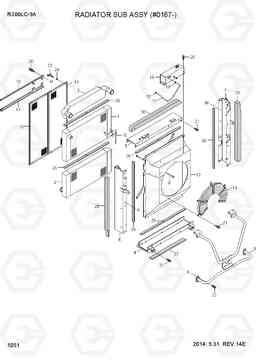 1051 RADIATOR ASSY (#0167-) R300LC-9A, Hyundai