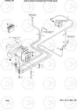 1100 AIR CONDITIONER BOTTOM SUB R300LC-9A, Hyundai