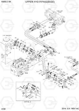 3100 UPPER HYD PIPING(BASE) R300LC-9A, Hyundai