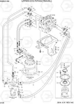 3120 UPPER HYD PIPING(TRAVEL) R300LC-9A, Hyundai