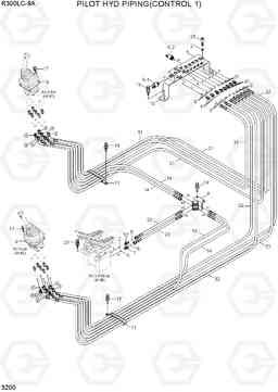 3200 PILOT HYD PIPING(CONTROL 1) R300LC-9A, Hyundai