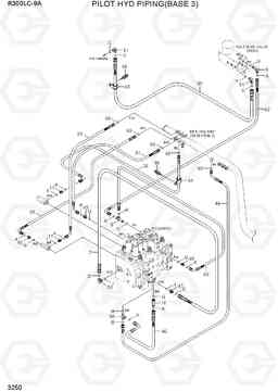 3250 PILOT HYD PIPING(BASE 3) R300LC-9A, Hyundai