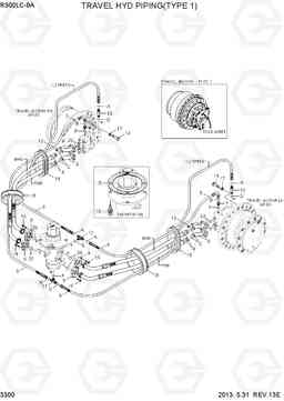 3300 TRAVEL HYD PIPING(TYPE 1) R300LC-9A, Hyundai