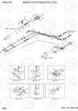 3400 BOOM HYD PIPING(6.25M, STD) R300LC-9A, Hyundai