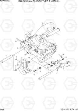 3496 QUICK CLAMP(HOOK TYPE 2, #0088-) R300LC-9A, Hyundai