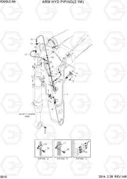 3510 ARM HYD PIPING(2.1M) R300LC-9A, Hyundai