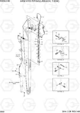 3550 ARM HYD PIPING(L/REACH, 7.85M) R300LC-9A, Hyundai