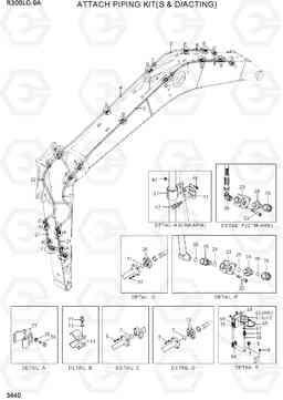 3640 ATTACH PIPING KIT(S & D/ACTING) R300LC-9A, Hyundai