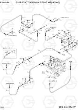 3700 SINGLE ACTING MAIN PIPING KIT(-#0002) R300LC-9A, Hyundai