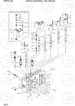 4070 MAIN CONTROL VALVE(3/5, -#0098) R300LC-9A, Hyundai