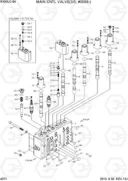 4071 MAIN CONTROL VALVE(3/5, #0099-) R300LC-9A, Hyundai