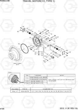 4130 TRAVEL MOTOR(1/2, TYPE 1) R300LC-9A, Hyundai