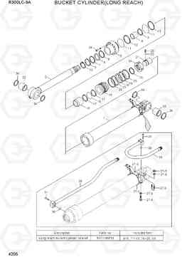 4205 BUCKET CYLINDER(LONG REACH, -#0040) R300LC-9A, Hyundai