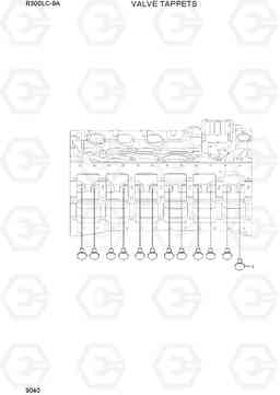 9040 VALVE TAPPETS R300LC-9A, Hyundai