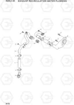 9170 EXHAUST RECIRCULATION WATER PLUMBING R300LC-9A, Hyundai