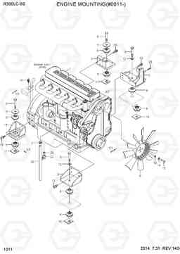 1011 ENGINE MOUNTING(#0011-) R300LC-9S, Hyundai