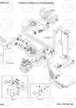 3100 UPPER HYDRAULIC PIPING(BASE) R300LC-9S, Hyundai