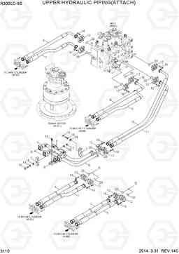 3110 UPPER HYDRAULIC PIPING(ATTACH) R300LC-9S, Hyundai