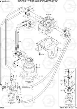 3120 UPPER HYDRAULIC PIPING(TRAVEL) R300LC-9S, Hyundai