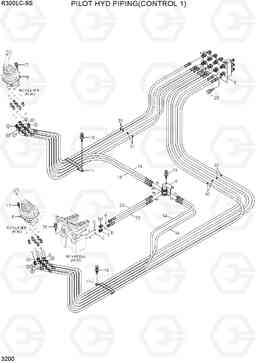 3200 PILOT HYD PIPING(CONTROL 1) R300LC-9S, Hyundai